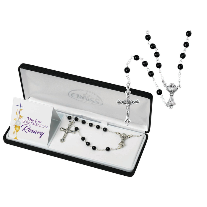 My First Communion For Boys Glass Bead Rosary