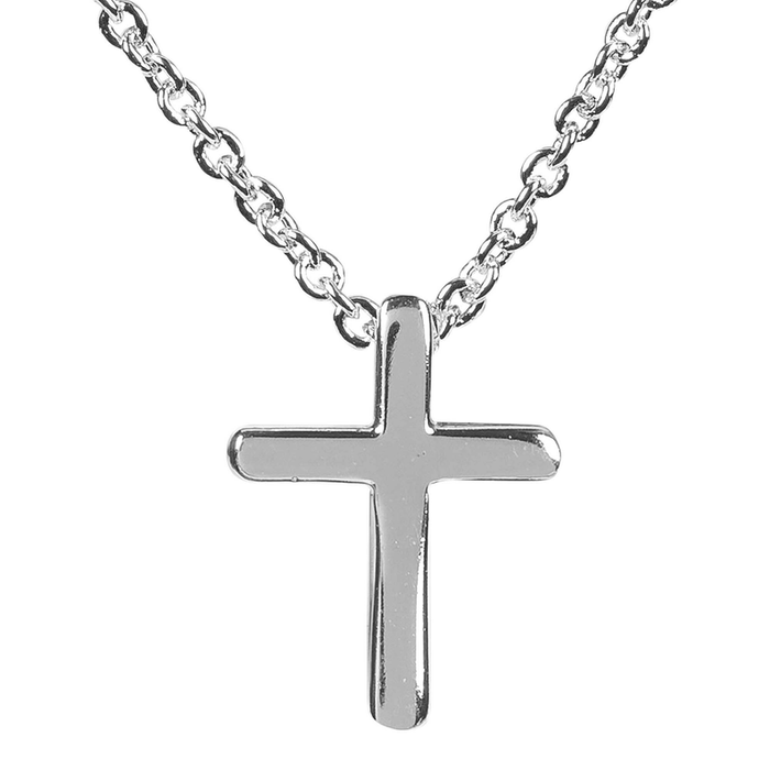 Silver Plated Mini Box Cross Necklace