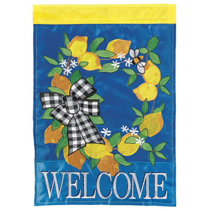 Lemon Welcome Flag Poly Garden