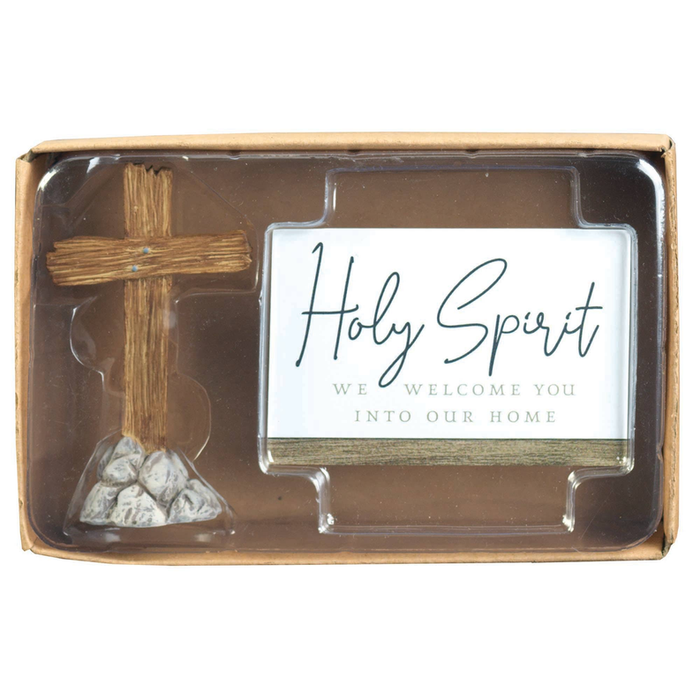 Cross Figurine With Holy Spirit Card