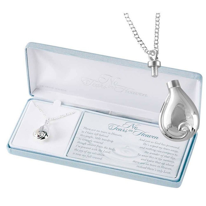 No Tears In Heaven' Memorial Urn Necklace W/24" Chain