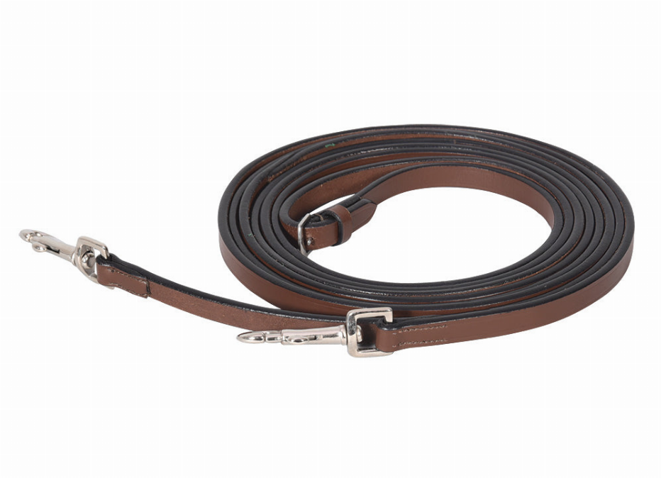 Henri De Rivel Advantage Breastplate Draw Reins - Full Leather With Breastplate Snap