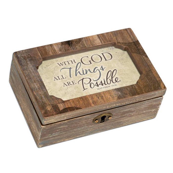 With God All Things Are Possible Wood Grain