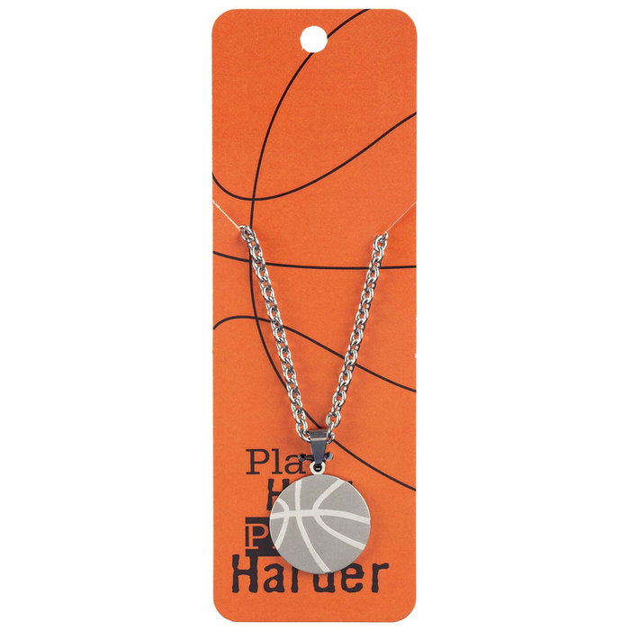 Necklace Basketball Pray Hard Him Ssteel