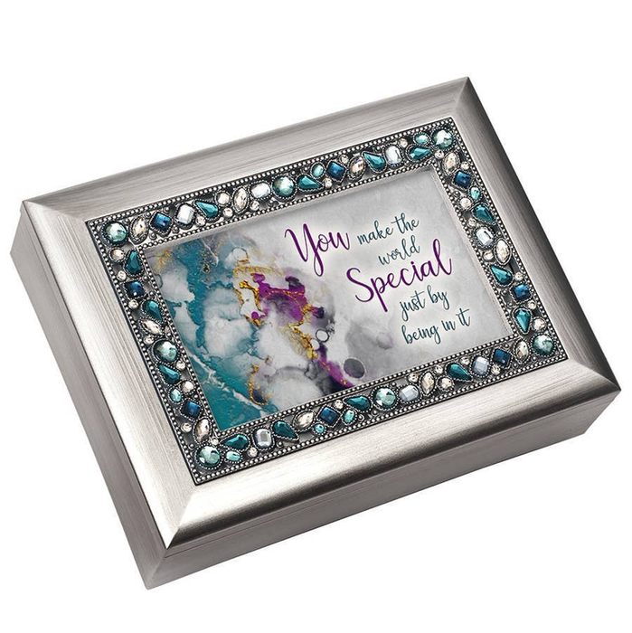 You Make The World Silver Jeweled Music Box