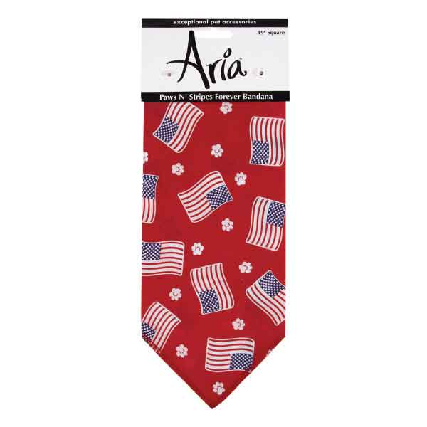 Ar Paws N Stripes Forever Bandana Red