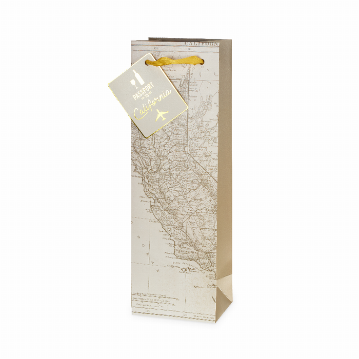 California Wine Map Single-bottle Bag By Cakewalk