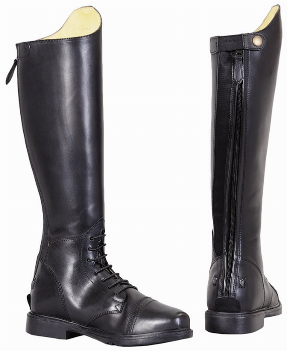 Tuffrider Women Leather Back Zipper Short Baroque Field Boots