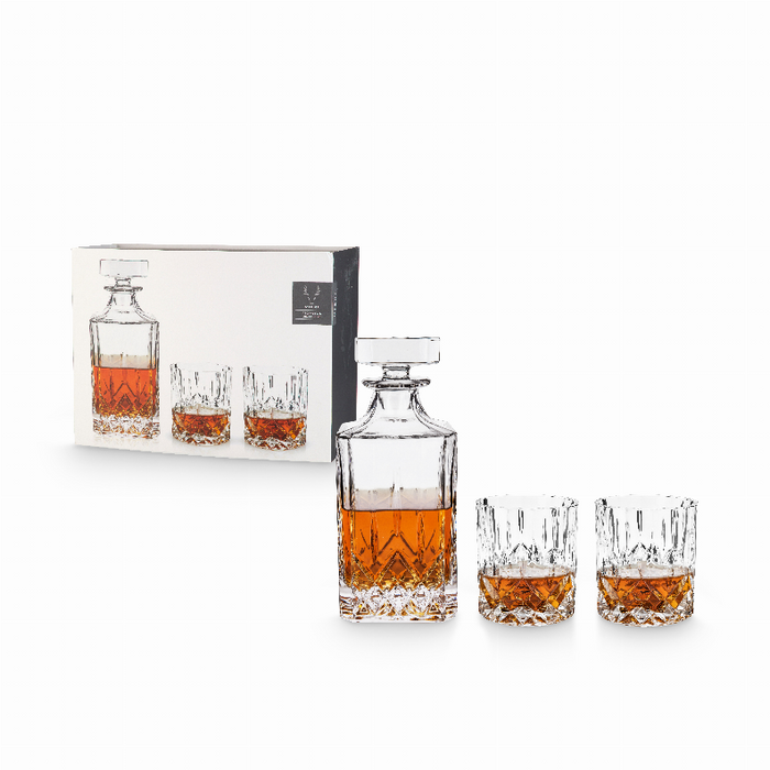 Admiral 3-piece Decanter & Tumbler Set By Viski