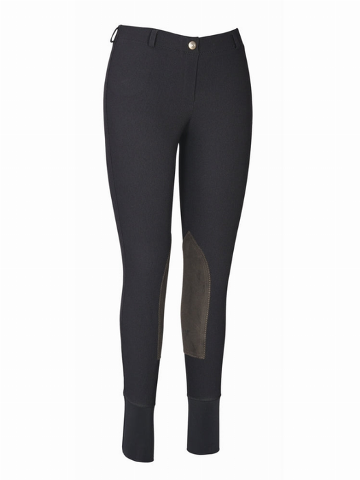 Tuffrider Ladies Ribb Lowrise Pull-on Knee Patch Breeches