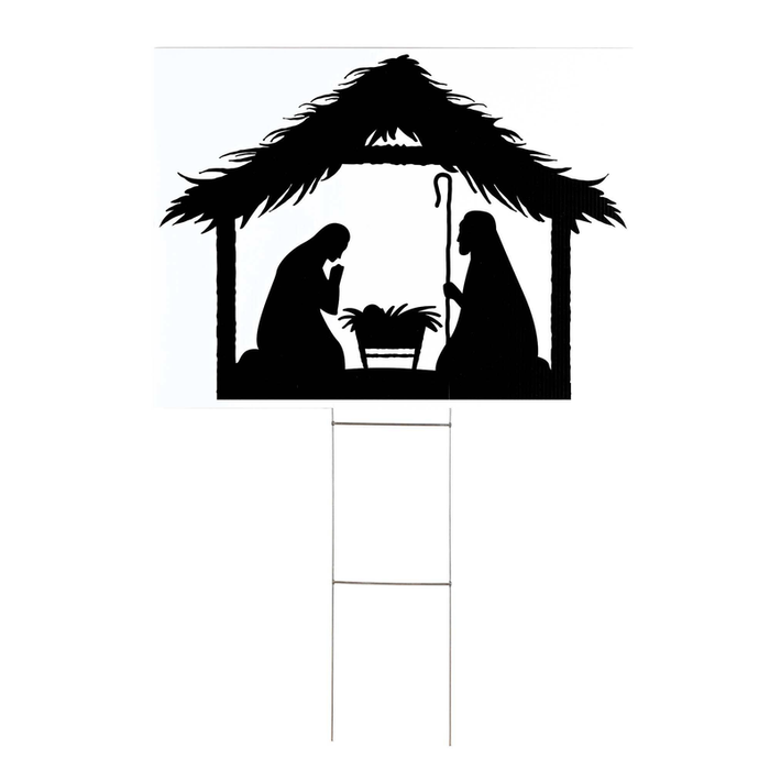 Yard Sign Holy Family Silhouette Pvc