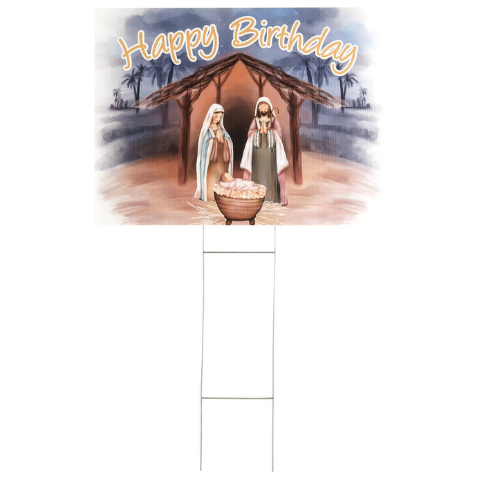 Yard Sign Happy Birthday Jesus Pvc