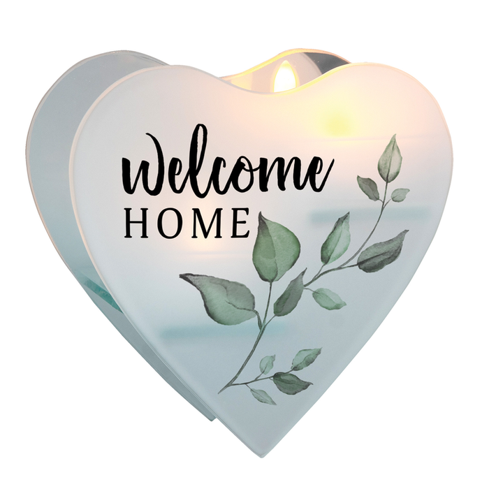 Glass Wall Tealight Welcome Home