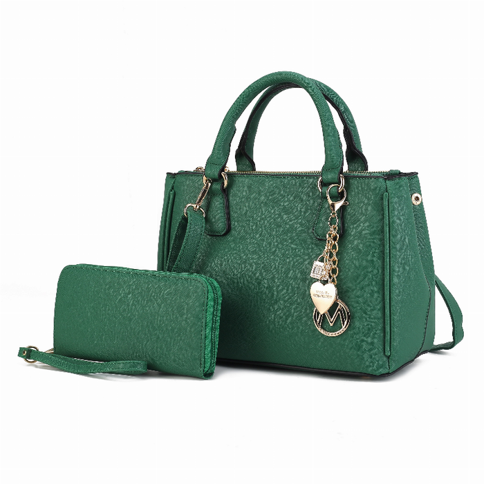 Ruth Vegan Leather Women's Satchel Bag With Wallet