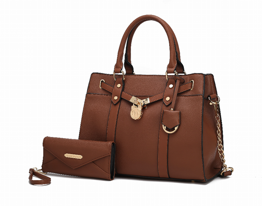 Christine Vegan Leather Women's Satchel Bag With Wallet