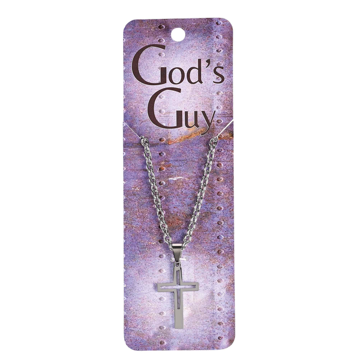 Necklace Gods Guy Cutout Box Cross