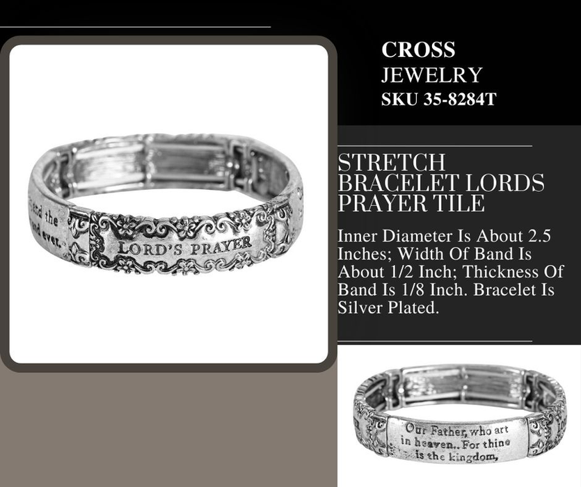 Stretch Bracelet Lords Prayer Tile