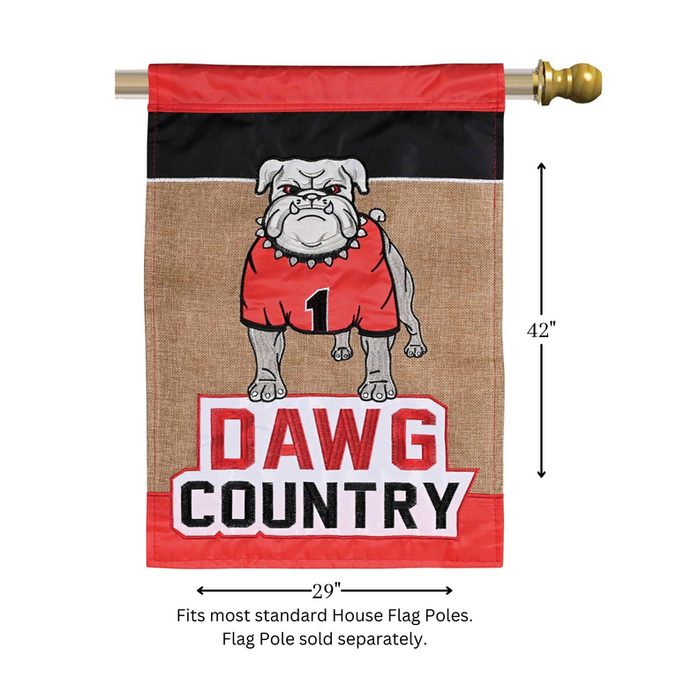 Flag Dawg Country Bulldog Burlap 29x42
