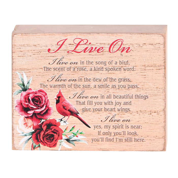 Tabletop Plaque Cardinal I Live On 4x3