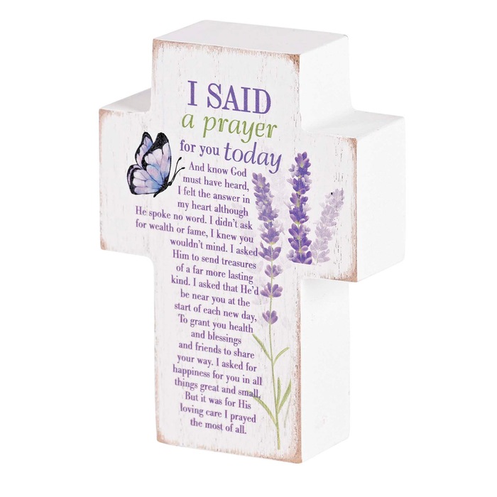 Tabletop Plaque Cross I Said Prayer 3x4