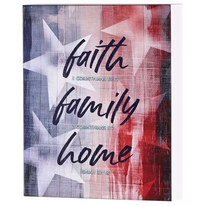 Tabletop Plaque Faith Family Home 8x10