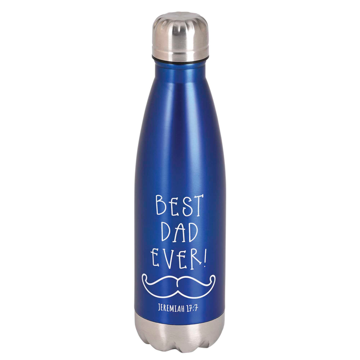 Water Bottle Best Dad Ever Blue 17 Oz