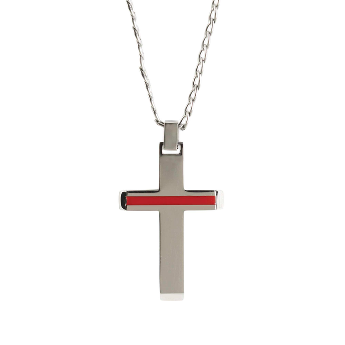 Necklace Josh.1:9 Firefighter Cross