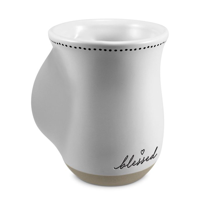 Handwarmer Mug Blessed White 18 Oz