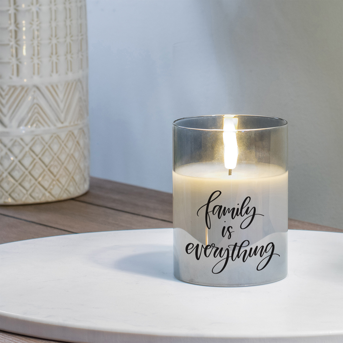 Led Candle Family Is Everything 4in Grey