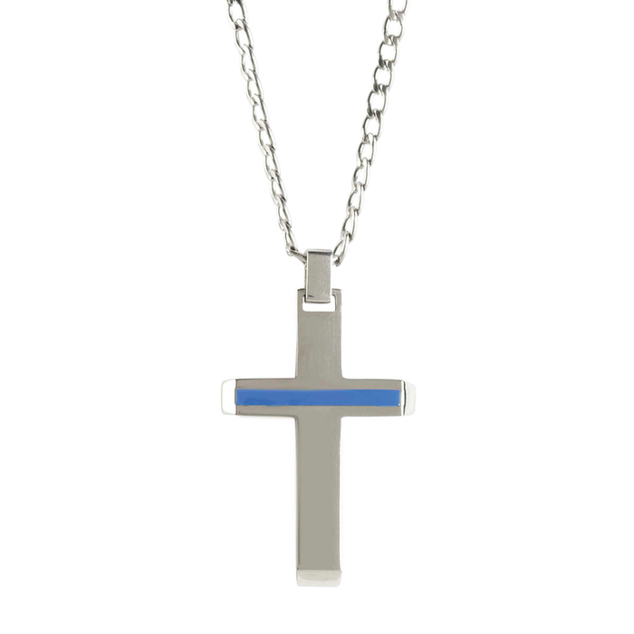 Necklace Josh.1:9 Policeman Cross