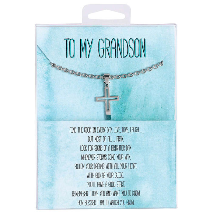 Necklace To My Grandson Cross W/cutout