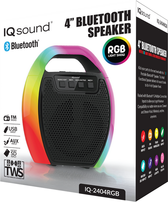 4" Portable Bluetooth Speaker With Rgb Handle