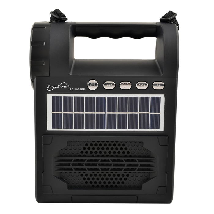 Solar Power Speaker With Fm Radio / Flashlight / Lantern