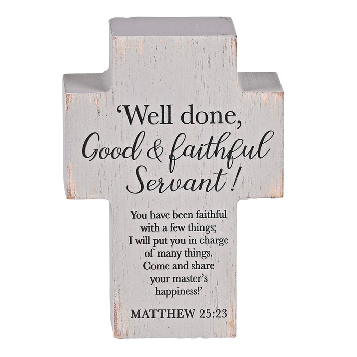 Tabletop Plaque Cross Faithfull Servant