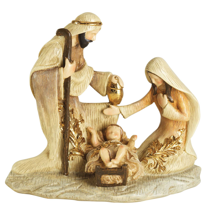 1-piece Holy Family Gold Accents 6in