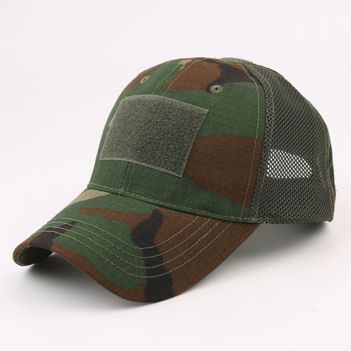 Military-style Tactical Patch Hat With Adjustable Strap