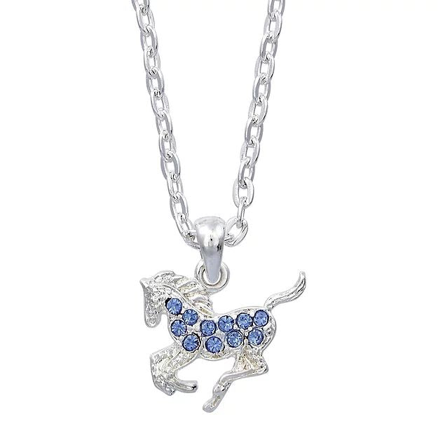 Awst Int'l Aqua Precious Pony Necklace Withaqua Horse Head Gift Box