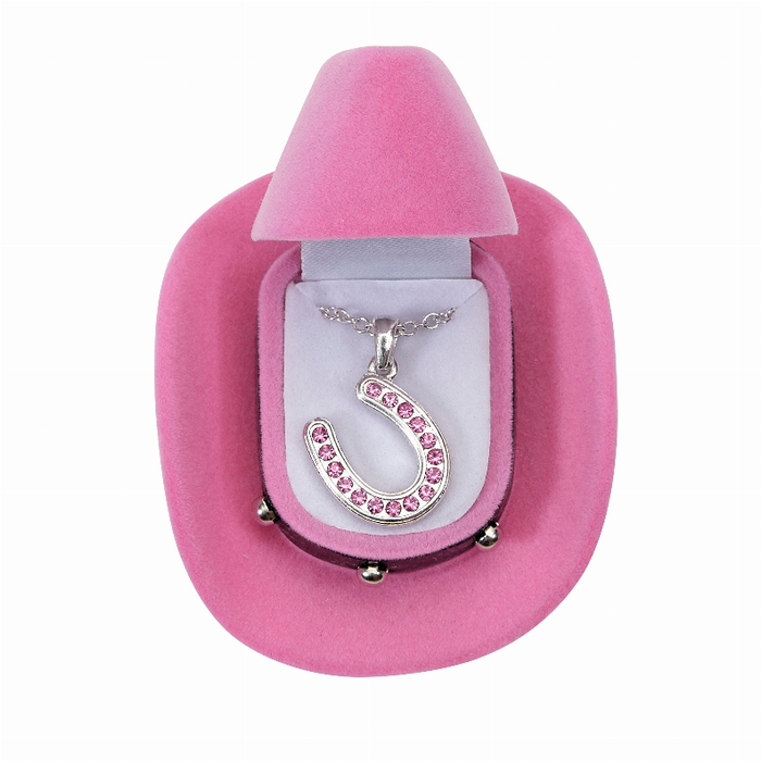 Awst Int'l Horseshoes Necklace Withcolorful Cowboy Hat Box