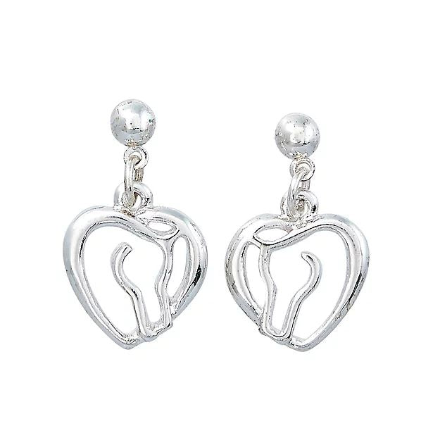 Awst Int'l Horse Head Heart Earrings Withhorse Head Gift Box