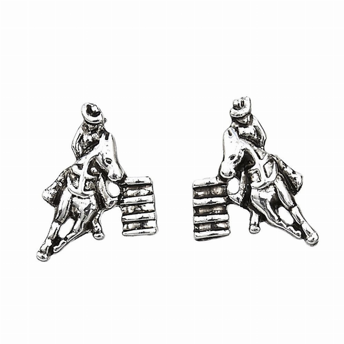 Awst Int'l Sterling Silver & Cz Barrel Racing Earrings