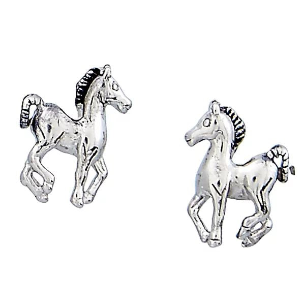 Awst Int'l Prancing Pony Earrings Withhorse Head Gift Box