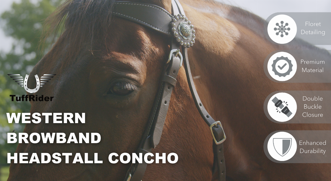 Tuffrider Western Browband Concho Headstall