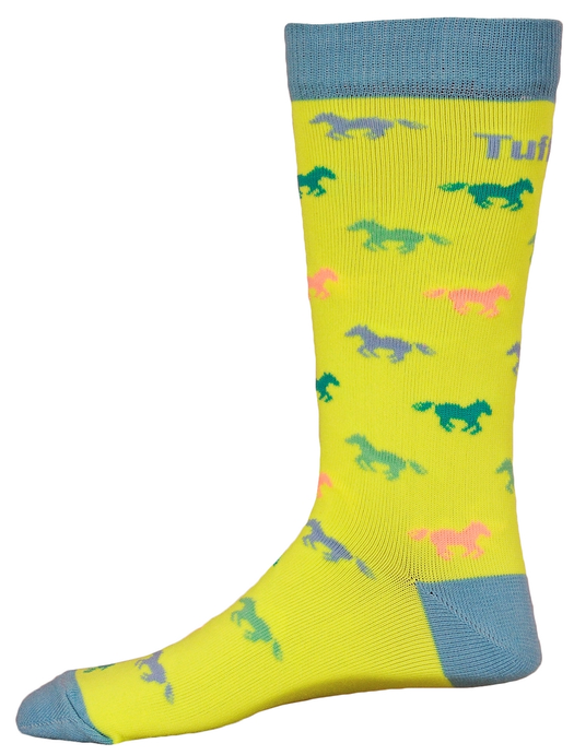 Tuffrider Neon Pony Kids Socks