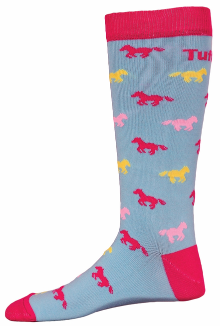 Tuffrider Neon Pony Kids Socks