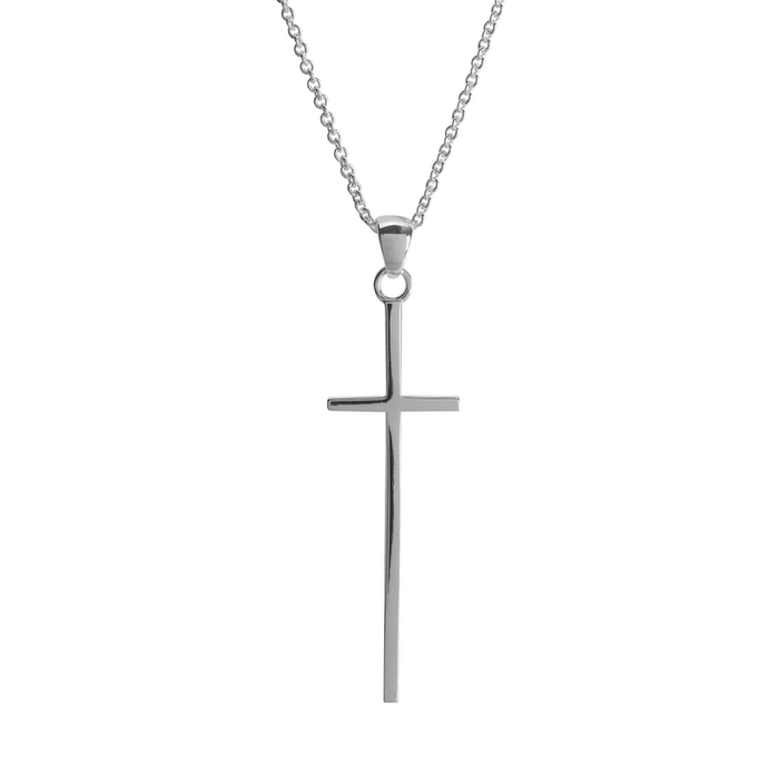 Necklace Faith Over Fear Box Cross 18in