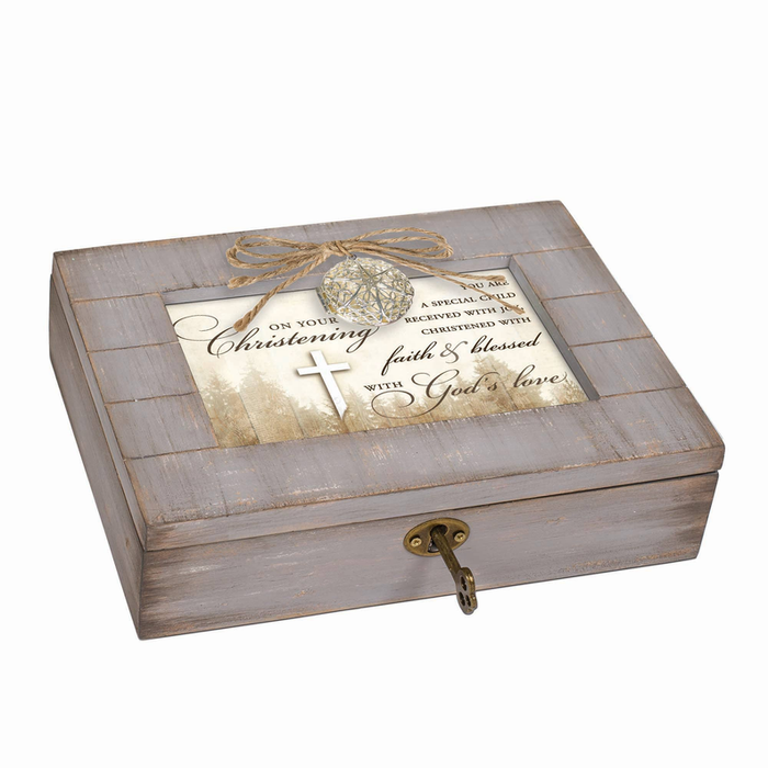 A Prayer For My Daughter Gray Distressed Locket Music Box