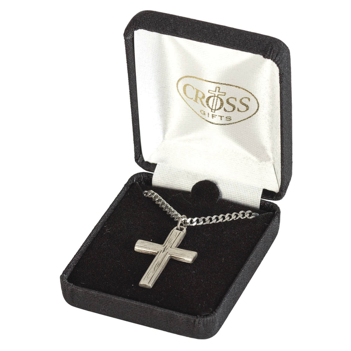 Nk Coutout Box Cross Pwtr Bead Chain