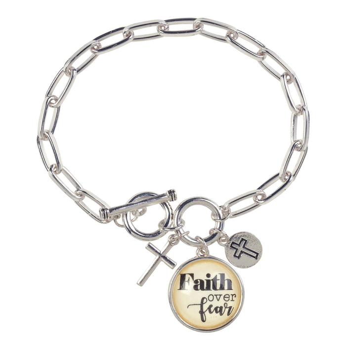 Bracelet Glass Top Faith Over Fear Sp