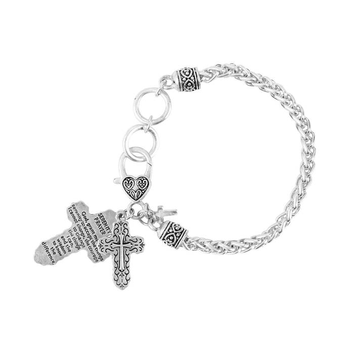 Bracelet Serenity Prayer Cross Toggle