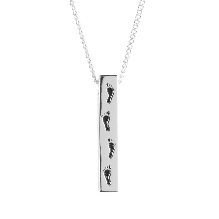 Necklace Footprints  Silver Chain